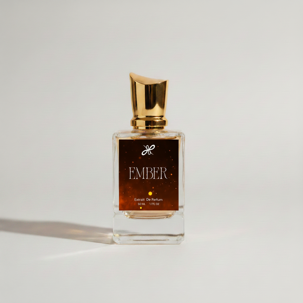 Ember Label on Lapis Bottle