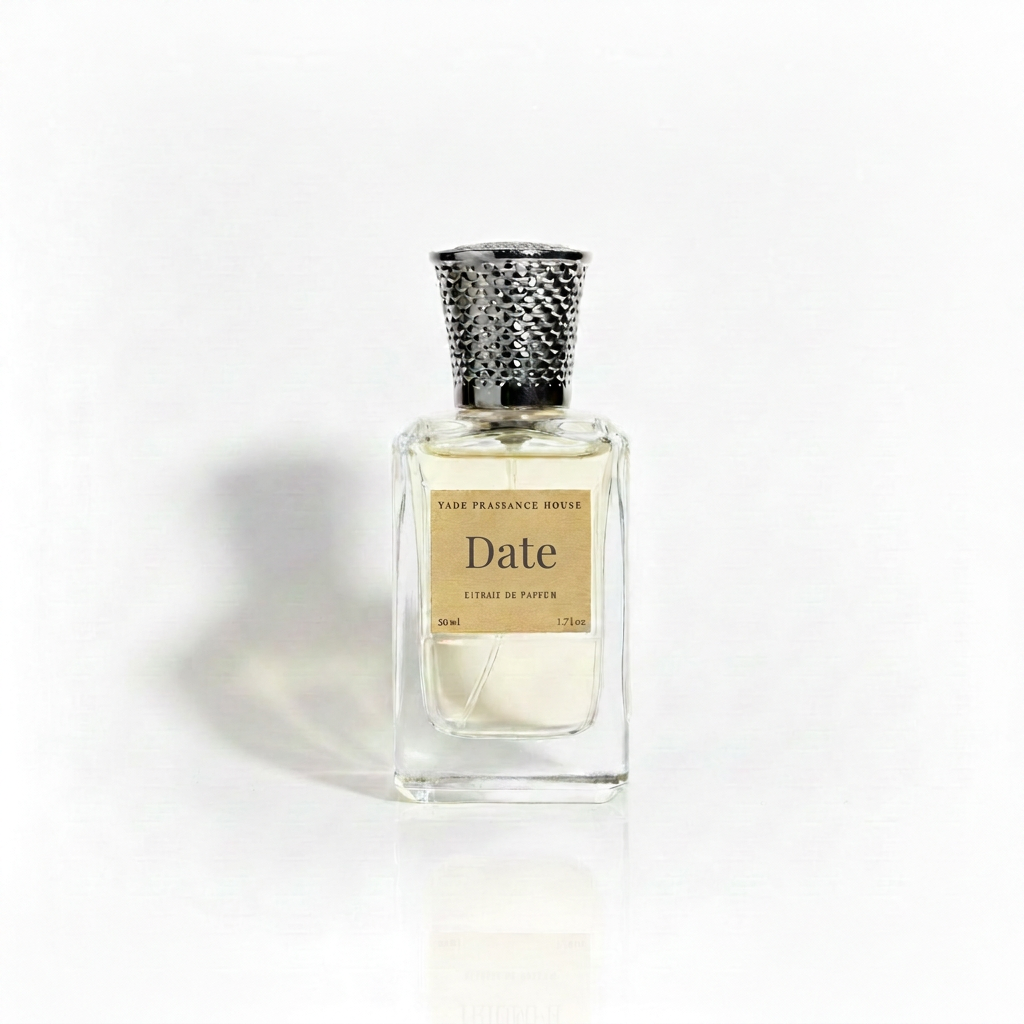 Fragrance bottle label edited to say Date