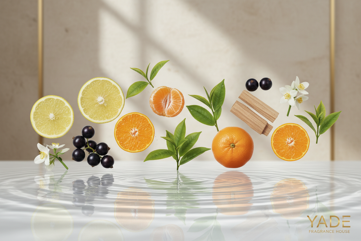 H2O Fragrance Ingredients Floating on Water