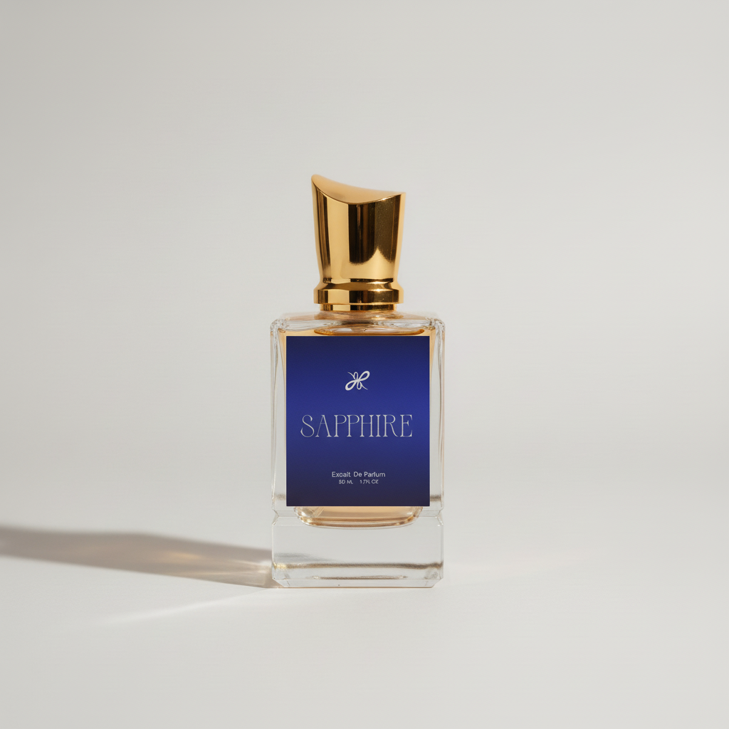 Sapphire Label on Topaz Bottle